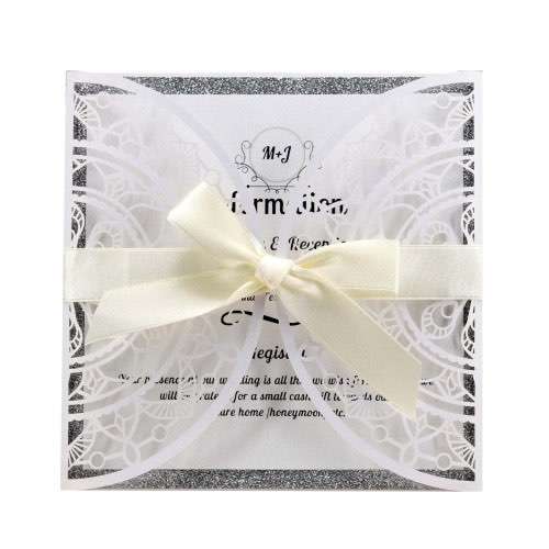 Elegant Wedding Invitation Marriage Invitation Card Laser Cut Glitter Greeting Card
